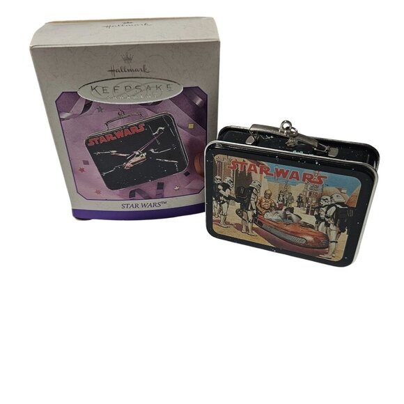 Hallmark Keepsake Star Wars Mini Lunch Box Christmas Tree Ornament 1998 with Box - Picture 1 of 11